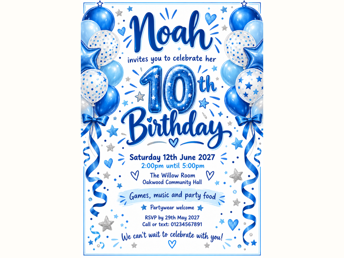 Blue & White Invitations