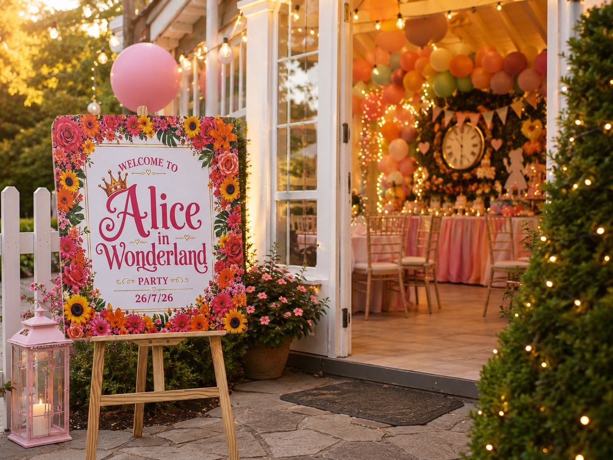 Flowery Peach Welcome Board