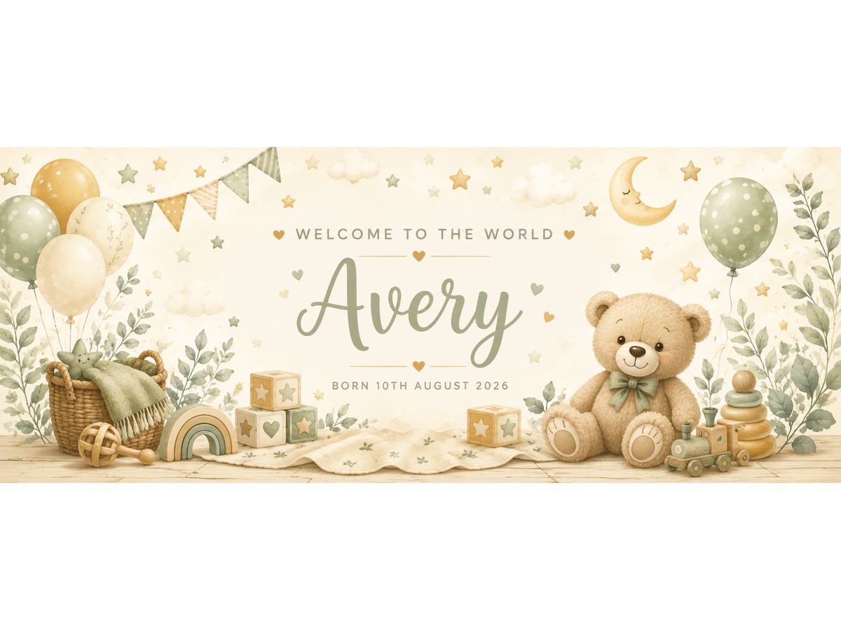 Gender Neutral New Baby Banner