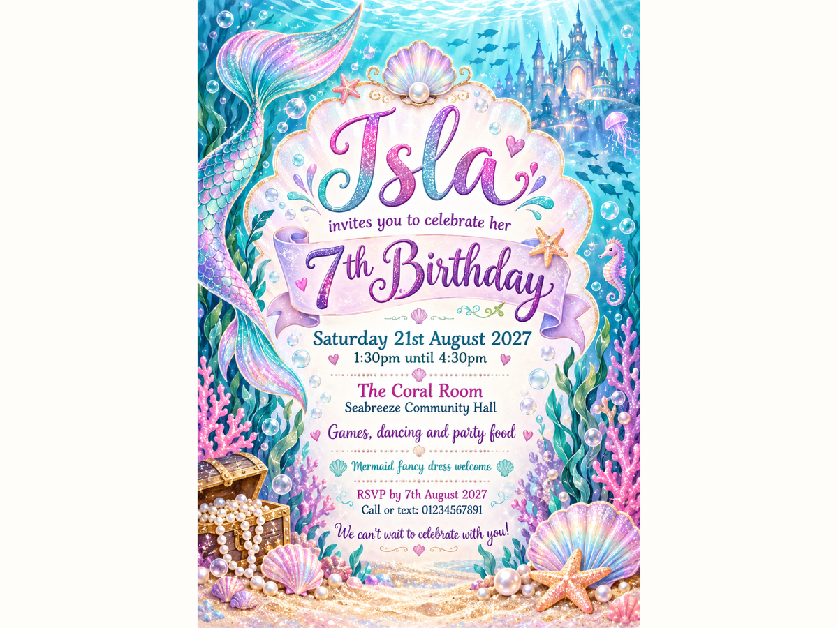 Mermaid Magic Invitations