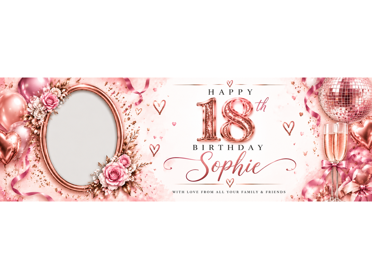 Pink Glam Birthday Banner