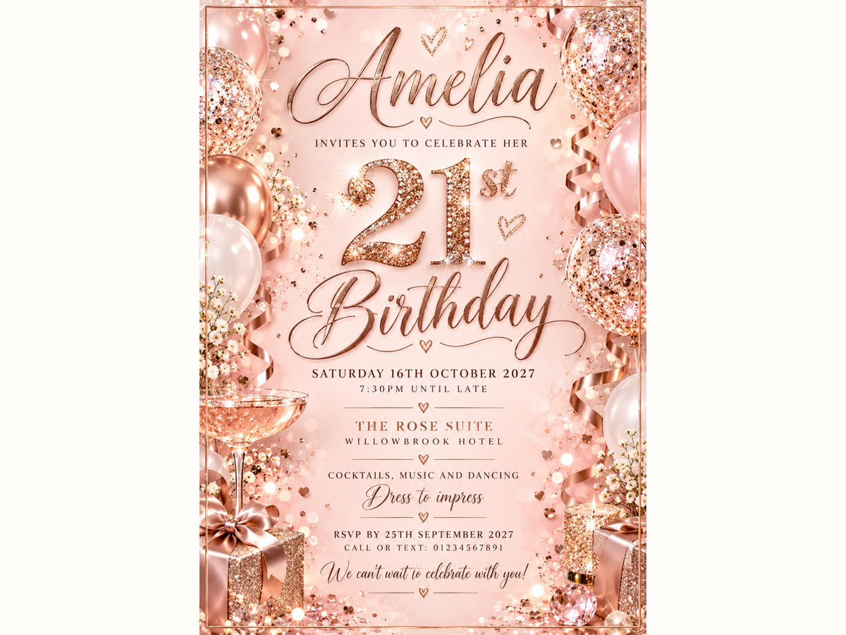 Rose Gold Invitations