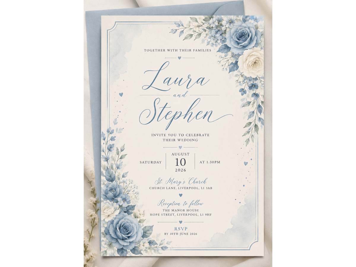 Something Blue Wedding Invitations
