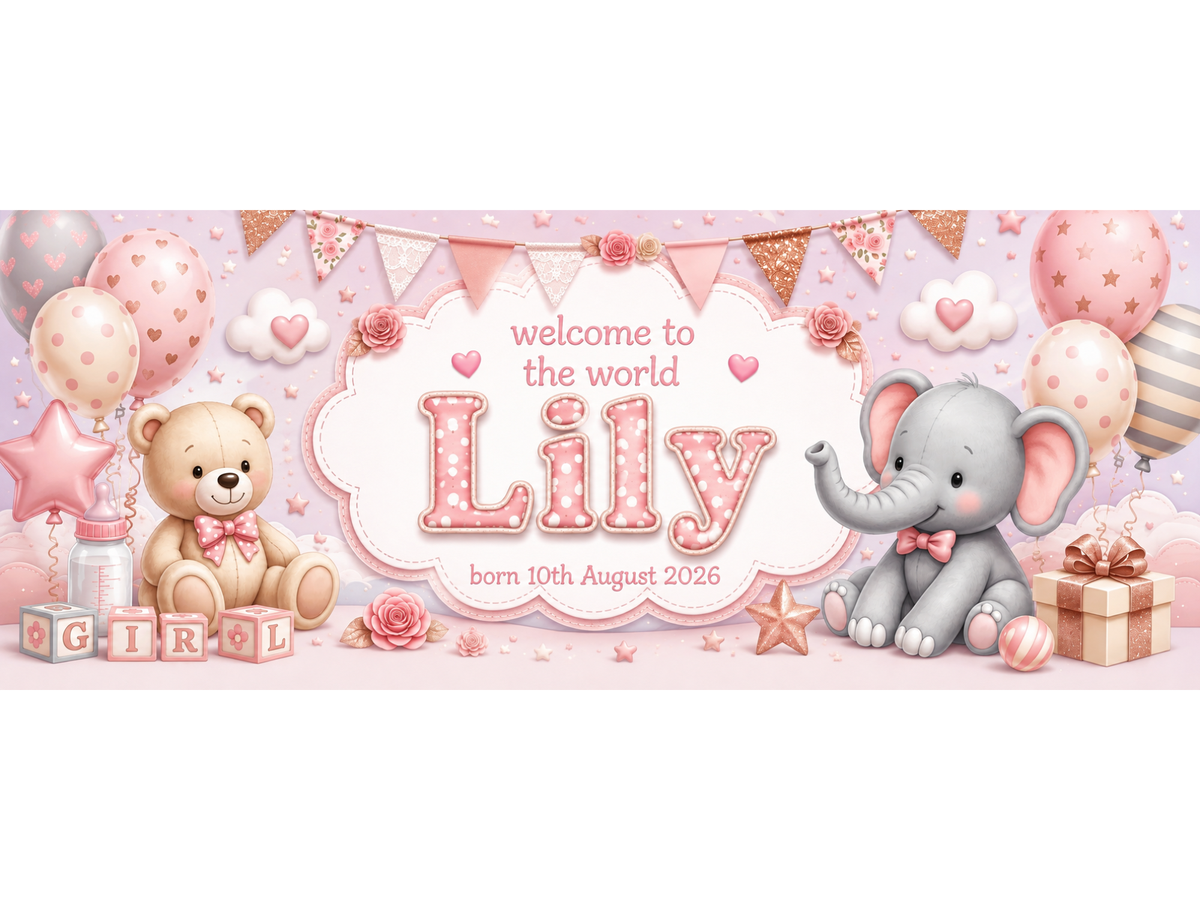 It's a Girl! New Baby Banner