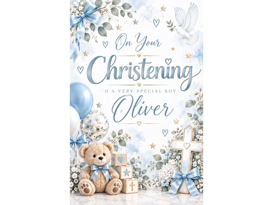 Baby Blue Christening Poster