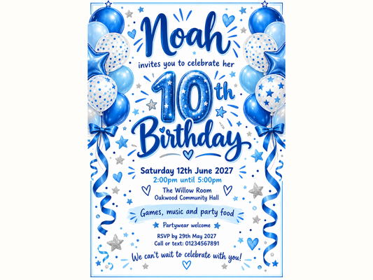 Blue & White Invitations