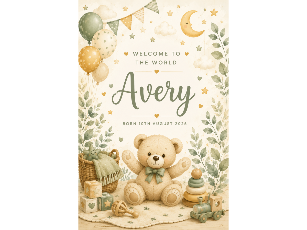 Gender Neutral New Baby Poster