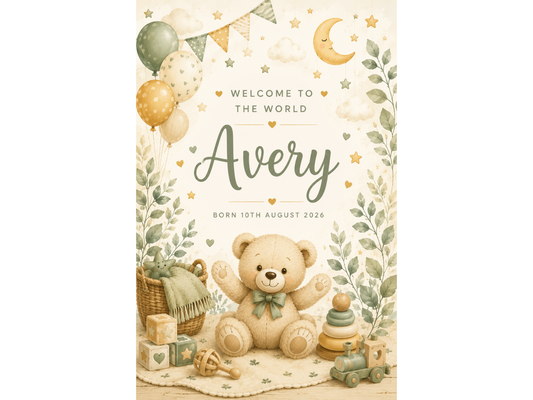 Gender Neutral New Baby Poster