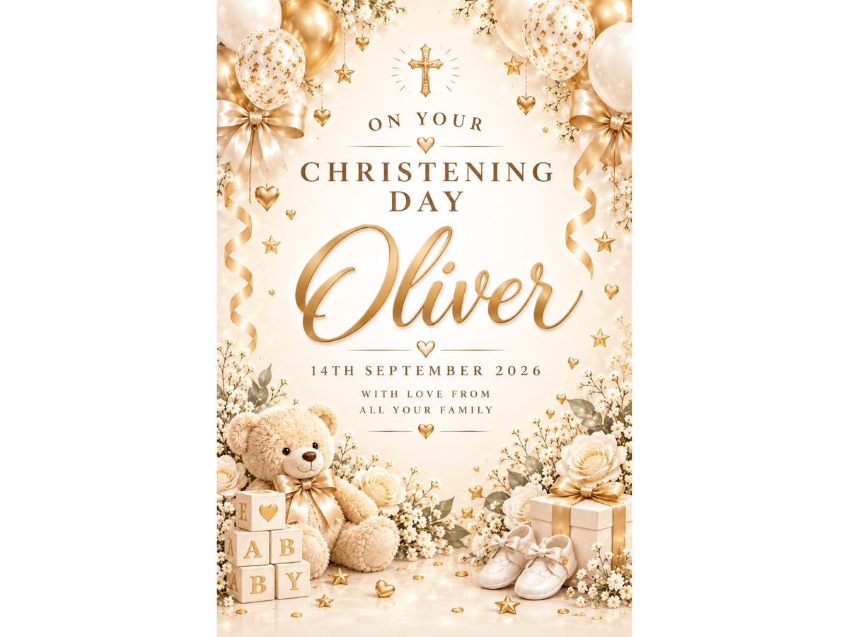 Gold Christening Poster