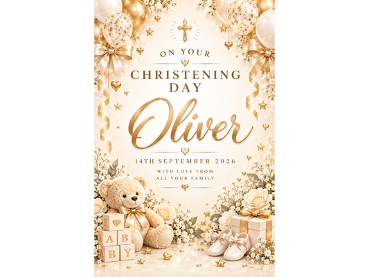 Gold Christening Poster