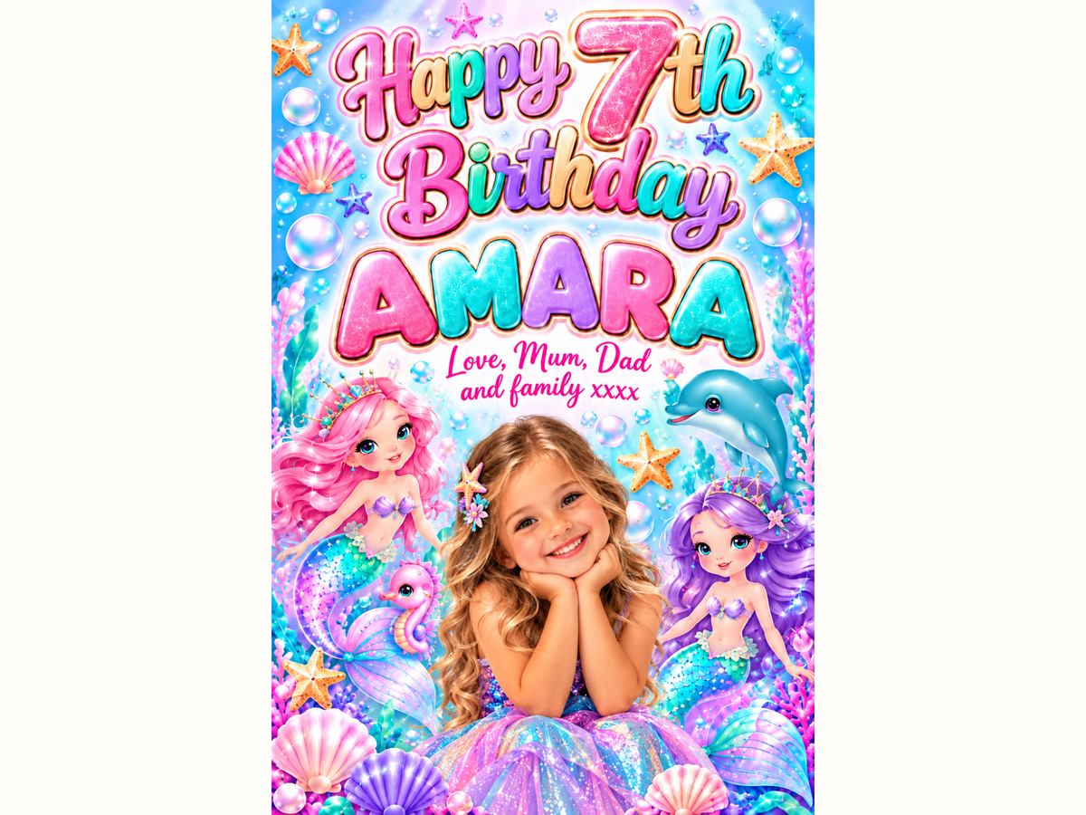 Mermaid Birthday Poster