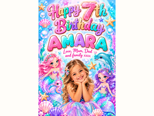 Mermaid Birthday Poster