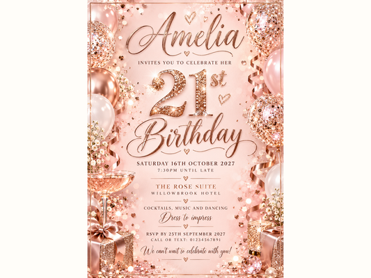 Rose Gold Invitations