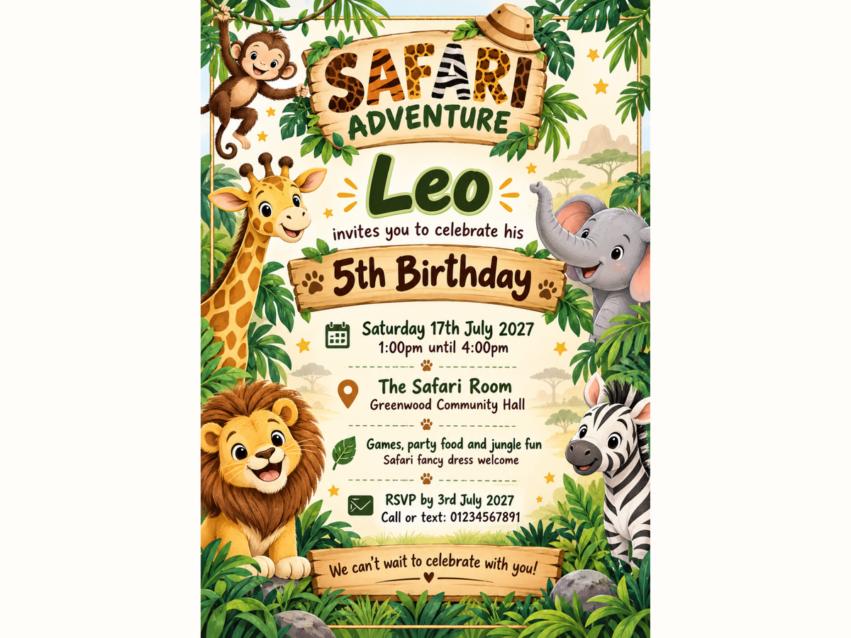 Safari Adventure Invitations