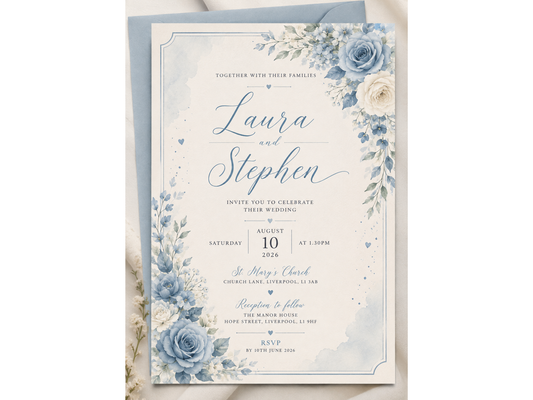 Something Blue Wedding Invitations