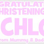 Baby Pink & Silver Christening Banner