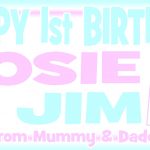 Baby Blue & Baby Pink Birthday banner